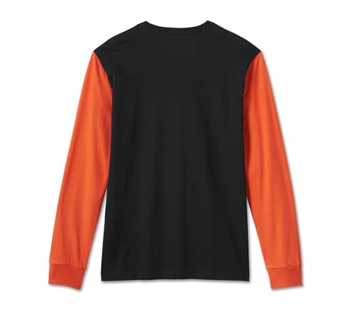 Harley-Davidson Men's Bar & Shield Long Sleeve T-Shirt, Black/Orange4