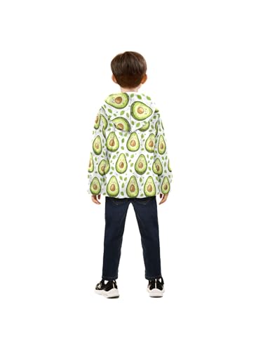 Cartoon Avocado Girls Fleece Jacket Girls Fall Jacket Boys Coats Zip Up Hoodie Children Sherpa Warm Outerwear 2-10T4