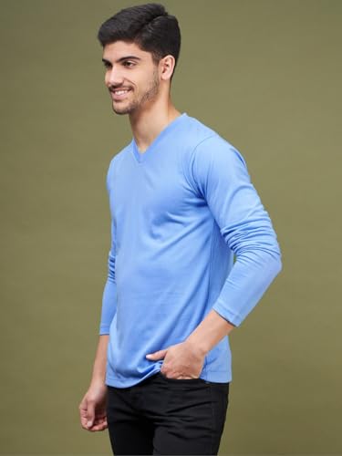 Image of INKKR Men's Solid Plain V-Neck T-Shirt