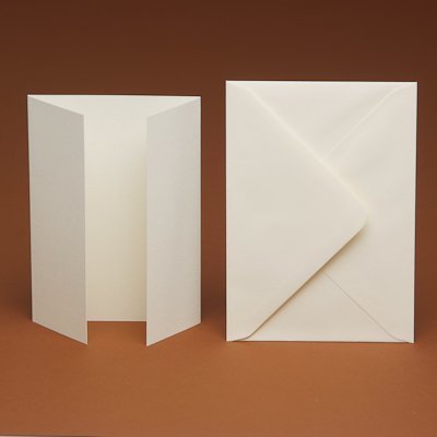 50 A6 Blank GATEFOLD Cards and 50 Smooth C6 Envelopes (Ivory Smooth Cards)
