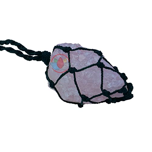 Image of REMEDYWALA Charged Energized Raw Stone Thread Cage Wrapped Pendant | Raw Stone Thread Cage Wrapped Pendant for Women and Men