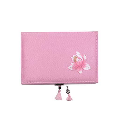 Caja de Almacenamiento de Bordado literario, joyero de Piel...