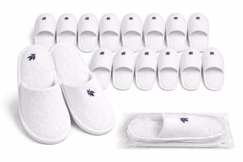 Bliss Casa Disposable Hotel Slippers Closed Toe Soft & Comfortable Non-Slip Sole Individually Packed Ideal for Hotels Spa & Guest Use (10 Pack)