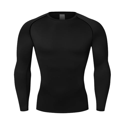 NuCamper Camiseta de Compresión de Manga Larga para Hombre, Base Layer para Correr Transpirable Secado Rápido Camiseta de Manga Larga para Running Gym Ciclismo Camisa