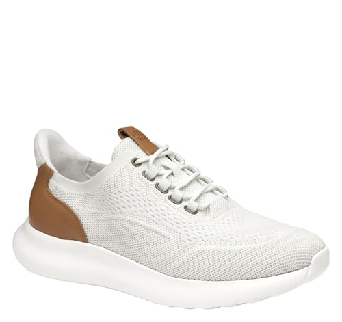 Image of Johnston and Murphy Men's Amherst 2.0 Knit Plain Toe White 14M