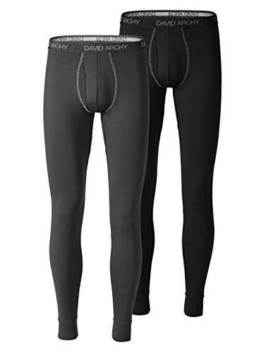 DAVID ARCHY Men's Thermal Underwear Pants Ultra Soft Brushed Thermal Bottoms Long Johns
