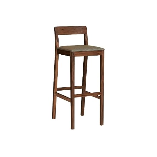ODEJIA Simple Wooden bar Chair Out Door Bar Chair Kitchen Counter Bar Stool for Outdoor in Dark Natural Finish Dimension: Overall: 15.75
