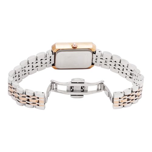 Watches for Women Vintage Two-Tone Bracelet Roman Dial Rectangular Case Gold Watch Waterproof with Tools - Image 4
