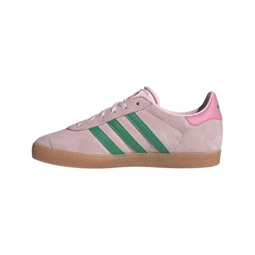 adidas Unisex-Child Clpink/Cougrn/Blipnk Gazelle J Clear pinkCourt Green/Bliss Pink 6 US