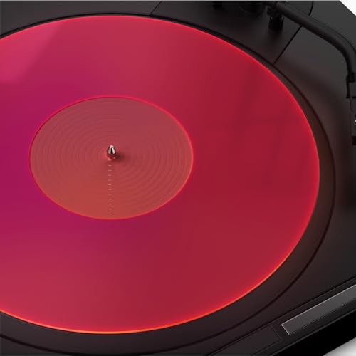 Turntable Mat Record Platter Slipmat: Acrylic Record Player Platter Vinyl Slip Mats for Turntables Antistatic Tighter & Defined Bass, Pink