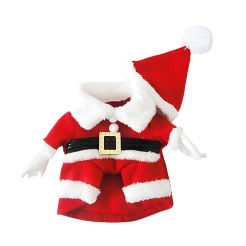 Costume de Noël pour chien chat avec bonnet à capuche rose M