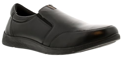 Rockstorm Robbie Casual Shoes for Men UK - Softy Leather Twin Gusset Lifestyle Black Shoes Men, Mesh Padded Sock & Flexi TPR Sole for Comfort, Durability & Breathability Black 8 UK