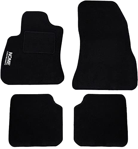 Lupex Shop TP-500 Tapis de voiture en moquette noire avec logo brodé, profilés avec velcro et clips, accessoires intérieurs pour voiture (500L)