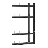 Olgsibb Lumber Storage Rack, Upgrade Cantilever Folding Lumber Rack Wall Mount, Metal 8 Level 32 Inch Plywood Scrap Wood Storage Rack