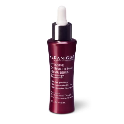 Keranique Intensive Overnight Hair Serum, 2 Fl Oz – Keratin Amino Complex, Sulfate, Dyes And Parabens Free | Helps Grow Longer, Promote Healthy And Strengthen Thinning Hair #TOP17