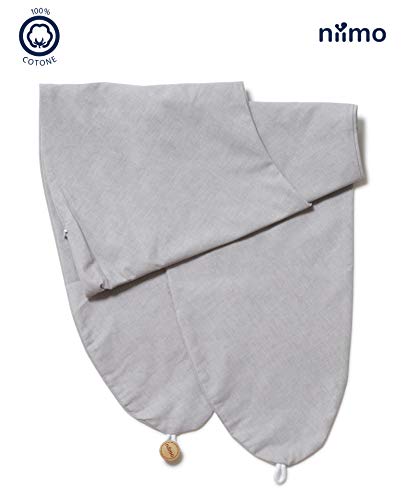 Niimo Funda Almohada Embarazo y Lactancia removible y lavabl 100% algodón por AlphaXXL (Gris)