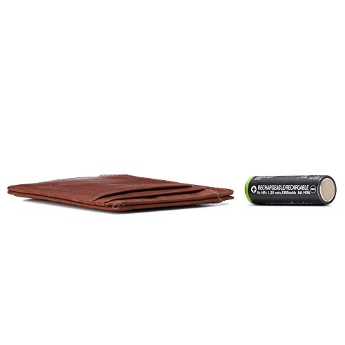 Image of Alpine Swiss RFID Minimalist Oliver Front Pocket Wallet For Men Leather York Collection Smooth Finish Tan