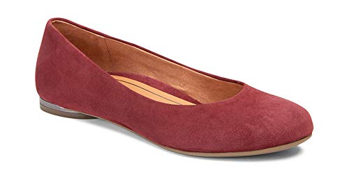 Vionic Women's Jewel Hannah - Ladies Ballet Flats with Concealed Orthotic Arch Support 11 Medium Wine US