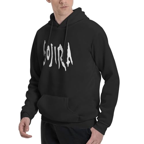 Gojiras Hoodie Men's Fashion Hoodies Long Sleeve Pullover Sweatshirt with Pocket Black3