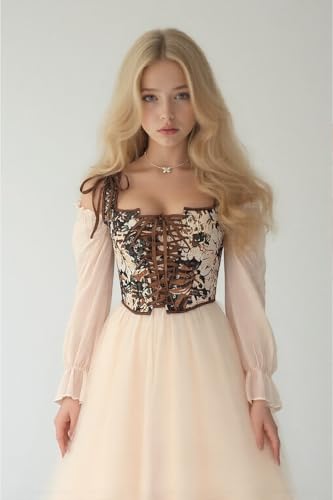 Floral Lace-Up Boned Corset Belt for Women - Vintage Waist Cincher, Adjustable Tie, Comfortable Waist Belts2