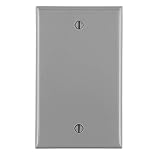 Leviton PJ13-GY 1-Gang Blank Wallplate, Midway Size, Gray