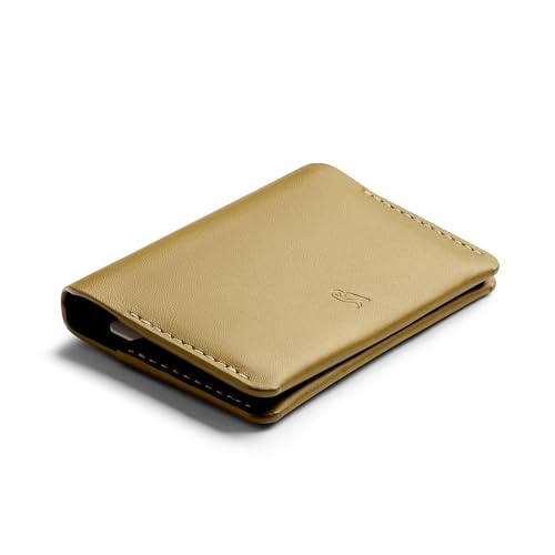 Image of Bellroy Under Cover (slimline leather card wallet /holder with card storage, quick access slot, plus space for folded bills) - Mustard