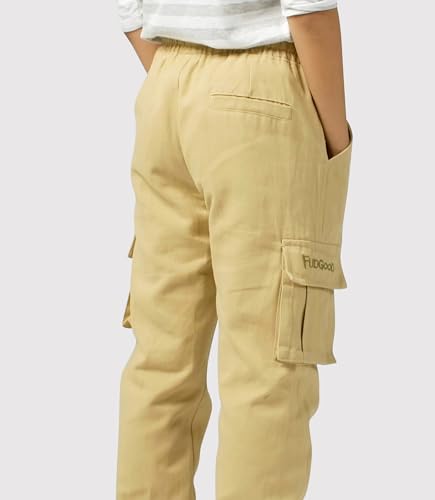 TLAENSON Boys Twill Cargo Pants Kids Drawstring Elastic Waist School Uniform Youth Joggers3