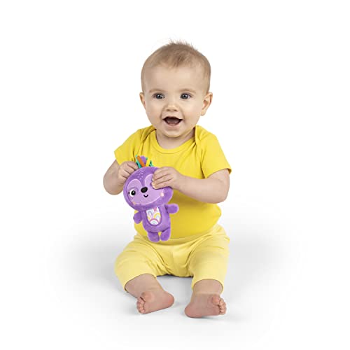 Image of Bright Starts Jingle Joy Reach & Rattle Toy for Stroller - Purple Sloth with Chime Sounds - Unisex, Newborn +
