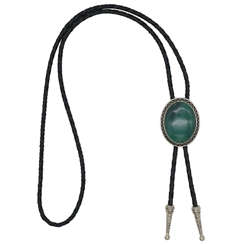 Kecol Fashion Western Native American Handmade Bola Tie Vintage Emerald Stone Bolo Tie (Green) #TOP1