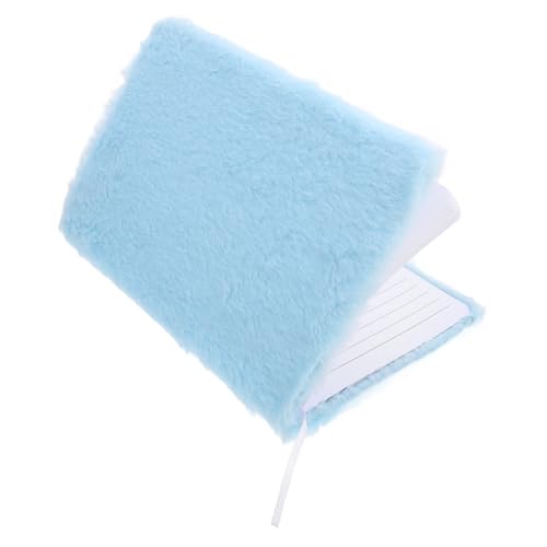 NAMOARLY Cuaderno De Peluche Diario Esponjoso Escritorio Decoración Diario Borroso Soporte Para Laptop Digital Recargable Bloc De Notas Para Cuaderno Punteado Logo Sky-blue Felpa