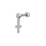 1 pieza de acero inoxidable Cruz Oor Tragus Piercing Oorbel Pendiente del tornillo prisionero Retro Helix Piercing Daith Sieraden Rook concha del tornillo prisionero del corazón Durability