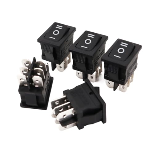 Interrupteur à bascule mini DPDT RLEIL RL3-10 ON-OFF-ON 6A 250V lot de 10 pièces pour circuits