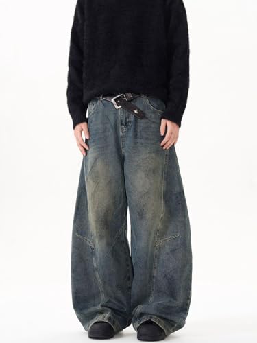 Baggy Jeans for Men Women Y2K Wide-Leg Casual Fashion Skater Cargo Grunge Denim Pants Hip-hop Harajuku Streetwear3