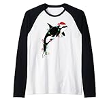 Photo Gallery divertente orca killer balena santa cappello natale animali del mare maglia con maniche raglan Photo Gallery divertente orca killer balena santa cappello natale animali del mare maglia con maniche raglan