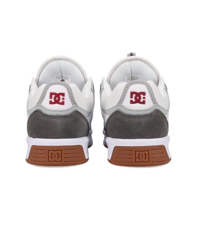 DC Men's Kalynx Zero Skate Shoe, White/RED/Grey, 133