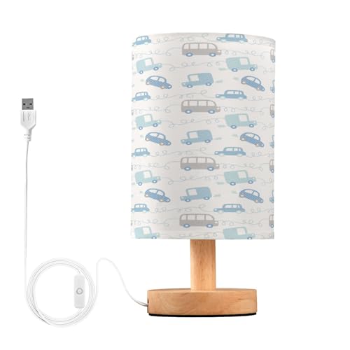 Sevdomey Cartoon Cars Lampe de chevet avec port USB, aucune ampoule nécessaire, lumière LED chaude pour chambre à coucher, salon, bureau, lampe de chevet...