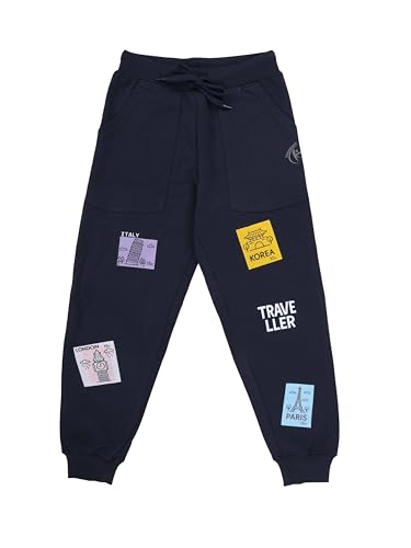 Image of KiddoPanti Boys Solid Fleece Track Pants | Cotton Poly Fleece Fabric | Ankle Length Bottom Rib | 2 Front Patch Pocket | Elastic Waist & Drawcord | Jogger Track Pants for Boys