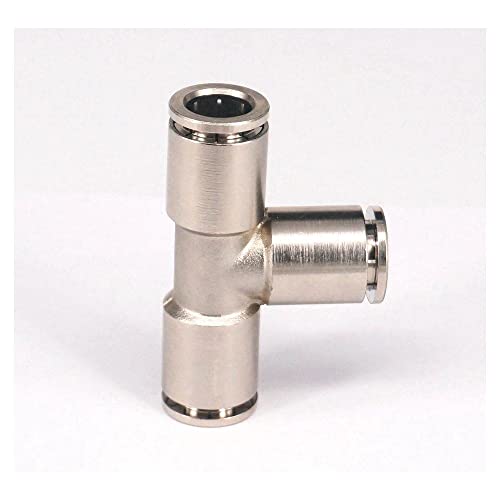 Fit Tube O/D 10mm Pneumatic Nickel Brass Tee 3 Way Push in Connector Union Quick Release Air Fitting Plumbing