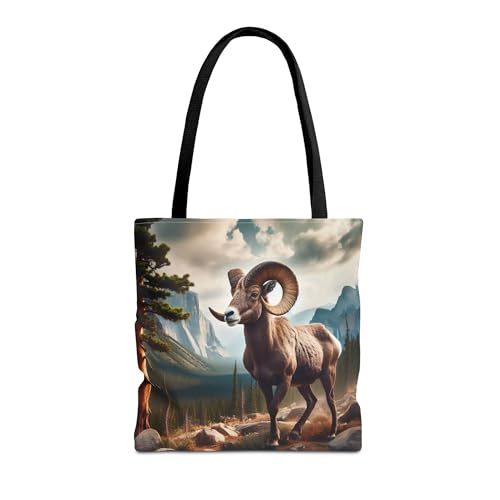 Premium Bighorn Sheep Tote Bag - Rocky Mountain National Park Theme - Reinforced Stitching