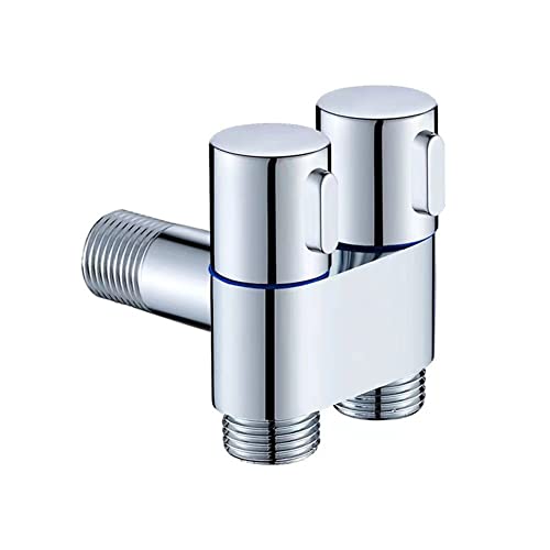 Robinet à double contrôle, G1/2 2,5 cm, double contrôle, robinet de machine à laver, vanne triangulaire, pommeau de douche, lavabo de toilette