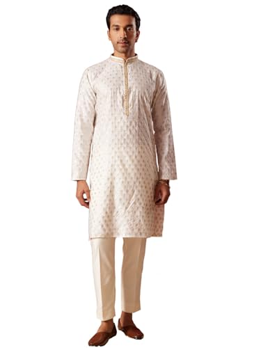 Image of VASTRAMAY Men's Silk Blend Kurta and Pyjama Set