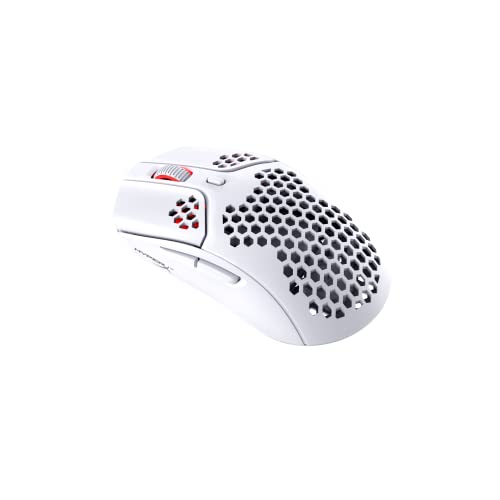 Image of HyperX Pulsefire Haste Wireless Gaming Mouse Ultra Lightweight, 62g, 100 Hour Battery Life, 2.4Ghz Wireless, Honeycomb Shell, Hex Design, Up to 16000 DPI, 6 Programmable Buttons - White (4P5D8AA)