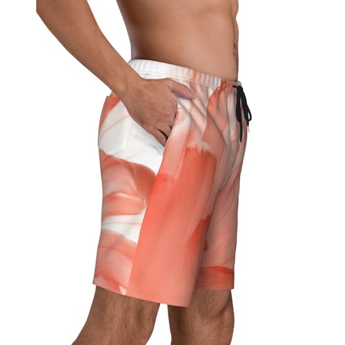 Men's Beach Shorts Pink Flower Mens Swim Trunks Board Shorts with Pockets Swimwear Bathing Suits3