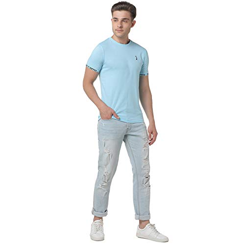 Image of CAHOOT Men Red Striped Casual T-Shirt