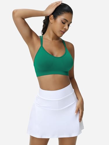 Image of VEQKING Strappy Cross Back Women Sports Bra Pack for Medium Support Workout | Removable Padded Cups, Spaghetti Strap, Comfort Seamless Wirefree, Soft Breathable Fabric, for Gym /Yoga /Pilates /Walking /Daily