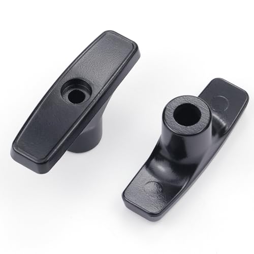 Image of 2 PCS Metal RV Waste Valve Handle Kits, with 4 Nuts 2 Screws 2 Gaskets, Replacement for Waste Valve Extension Rod, RV Sewer Valve Handle Replacement Set(Black)