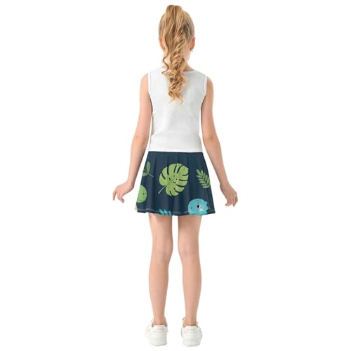 Girls' Shorts Athletic Skorts Tennis Skirts Kids Pink Cute Flowy Skort Jungle Dino Navy 3t4