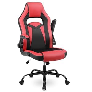 Youhauchair Gaming Chair, Ergonomische Bureaustoel met Opklapbare Armleuningen, Game Stoel van PU-leer, Office Chair, Ergonomic Chair, Ergonomische Gaming Stoel tot 150 kg