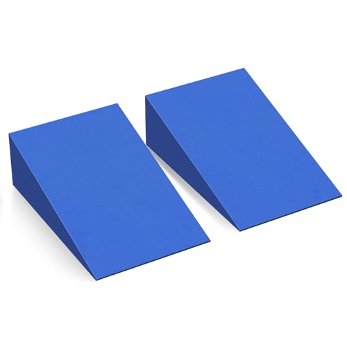 Foam Wedge Slant Board, 2-pcs Update Calf Stretcher, Squat Wedges for Yoga, Foot Rehabilitation and Stretching, and Physical Therapy, Blue