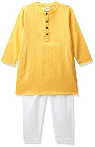 Image of Amazon Brand - Jam & Honey Cotton Boy Festive Printed Kurta And Pyjama Set Which Is Both Comfortable And Stylish